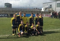 Llanfoist lift the cup at Rodney Parade