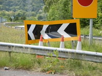 A sign of biker's lucky escape