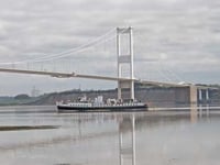 Cruising under the old Severn Bridge
