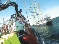 Lifeboat assists in evacuation of injured sailor