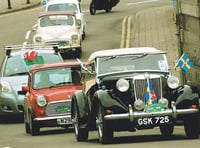 A classic scene as cars set out on Celtic Tour