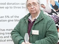 Donor rewarded for long service