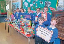 Launceston Foodbank benefit from Lifton Primary School's generosity