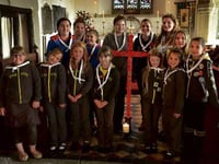 Guides and Brownies attend poignant Remembrance Sunday service at St Breward Church