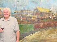 Artist documents construction of housing development