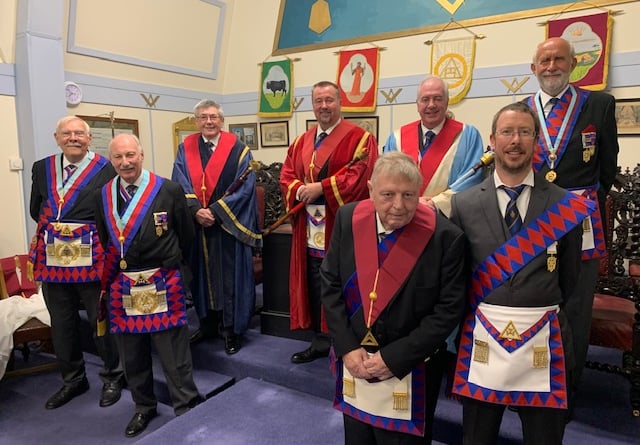 Members of Granville Chapter No 3405 gathered a the Masonic Hall in Bude for their second meeting of 2022