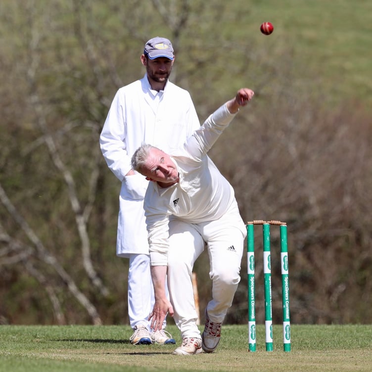 Rob Piper bowls for Luckett against Bugle last Saturday