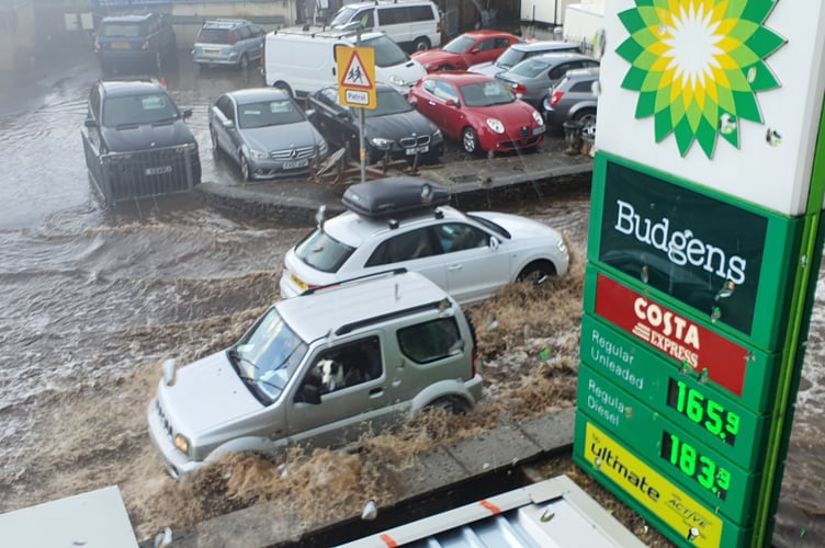 Flooding in Newport Square, Launceston, taken at 3pm Monday, August 15