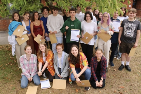 Students of Budehaven Community School collect their A-Levels results day 2022