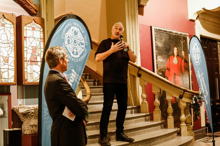 The most recent winner of the Heritage Champion Award, Will Coleman. Will received the award for his work promoting Cornwallâs heritage through projects such as the Man Engine and Golden Tree Productions