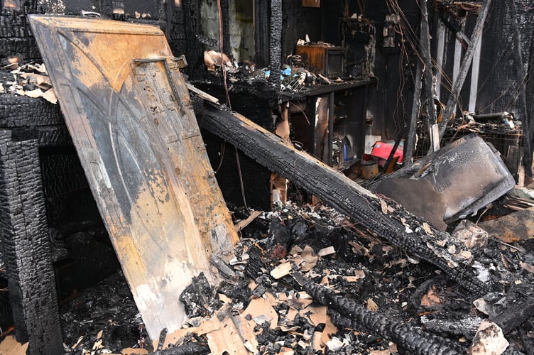 The aftermath of the fire at Cedar Croft Nurseries in St Tudy