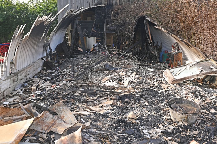 The aftermath of the fire at Cedar Croft Nurseries in St Tudy