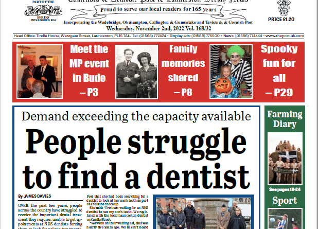 Cover for the Cornish and Devon Post 02/11/22