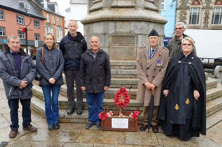 Members of Launceston Royal British Legion are pictured at the War Memorial for the blessing of the ÔGarden of RemembranceÕ on October 27 to mark the start of the Poppy Appeal