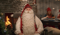 Santa Claus delivers Christmas message to the world