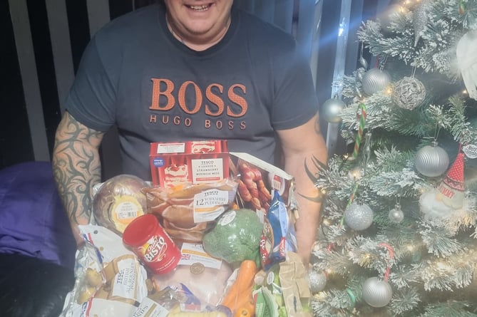 Nigel Smith with the ingredients for the Christmas dinner 