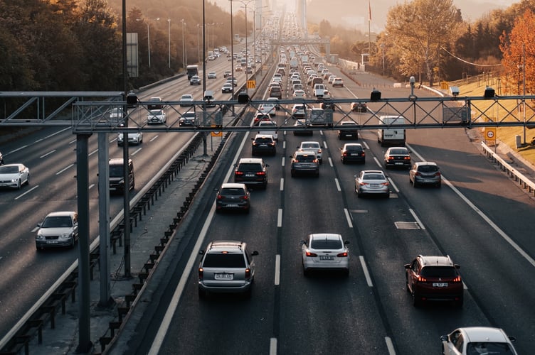 motorway busy with cars