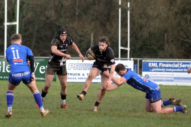 James Slater in action for Launceston during their 14-5 victory over Weston-super-Mare at Polson Bridge on Saturday, January 7, 2023.