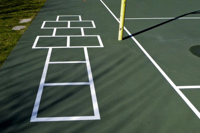 Stock image of a hop scotch in a playground