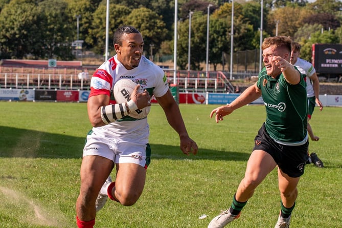 Conrad Burne, pictured in action for Plymouth Albion against Exeter University.