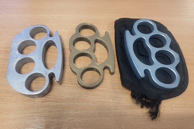 Three knuckledusters seized by Devon and Cornwall Police