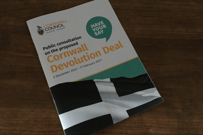 The front cover of the Cornwall Devolution Deal consultation booklet which has been produced by Cornwall Council