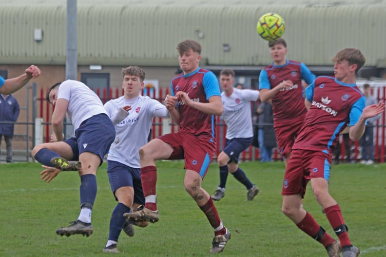 Action from Launceston's SWPL Premier West clash with Mullion at Pennygillam.