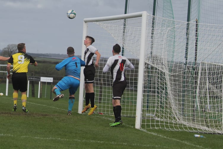 Action from Saturday's Duchy League One Division clash between North Petherwin Reserves and their Looe Town counterparts at Petherwin Park.