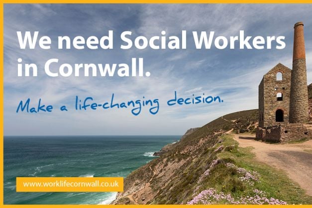 Cornwall Council graphic advertising for social workers