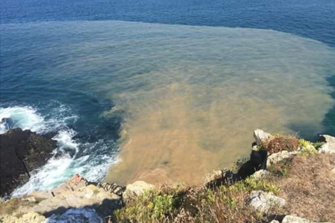 Sewage in the sea off the North Cornwall Coast