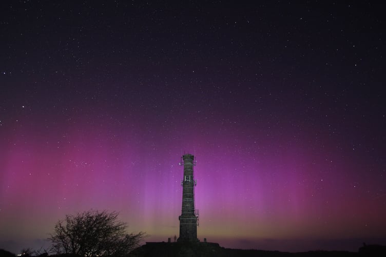 The Northern Lights over Kit Hill, Callington