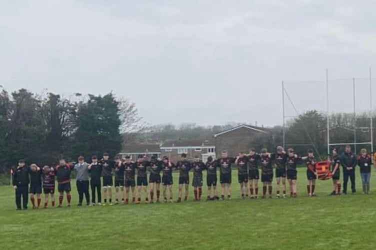 Fellow members of Liskeard-Looe Rugby Club held a tribute to Luke Warner
