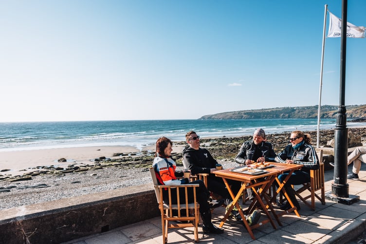 Bikers enjoying Laxey Promenade