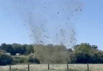 Video: Delabole dust devil spins through campsite 