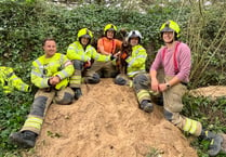 Wadebridge fire fighters rescue enthusiastic spaniel from rabbit hole 