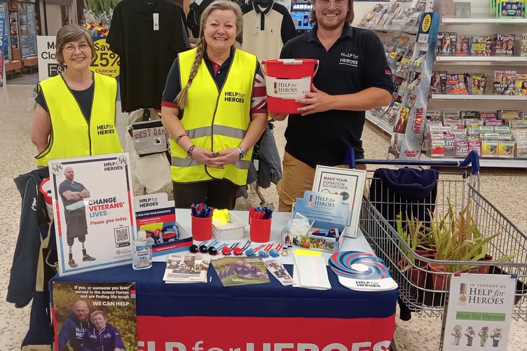 Trevor Fudger (right) of Help for Heroes joining in the fundraising