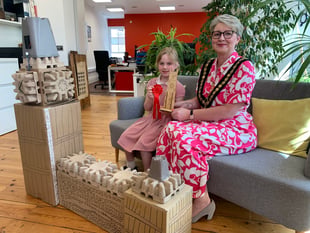 Children show off their skills for architectural model competition