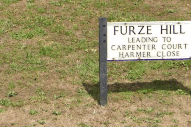 sign post of furze hill in bodmin