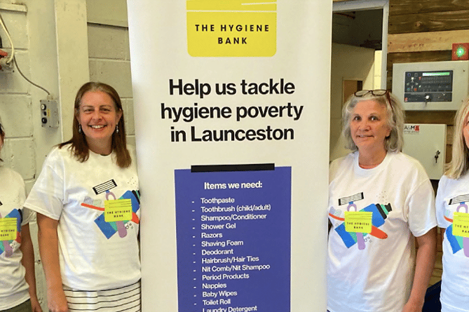Michelle Rutter (second from left) is pictured with some of the Launceston Hygiene Bank volunteers