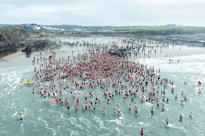 The shot of last year’s Bude Christmas Swim which has been nominated at the British Photography Awards . 