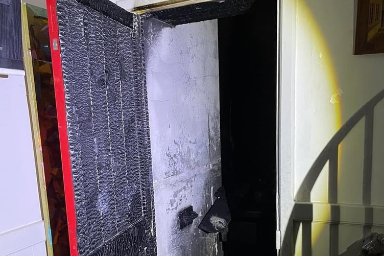 The door which helped prevent the fire spreading