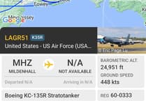 US Airforce plane seen soaring over Cornish airspace 