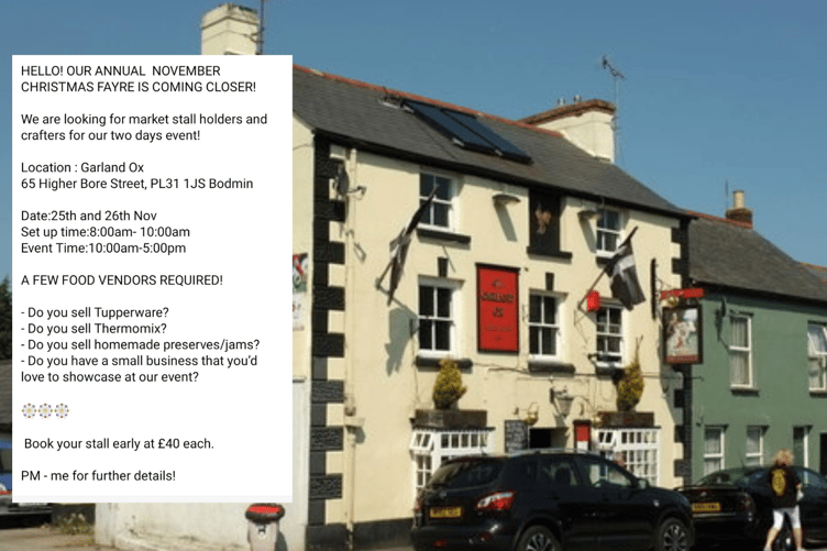 The Garland Ox, pictured with the scam post