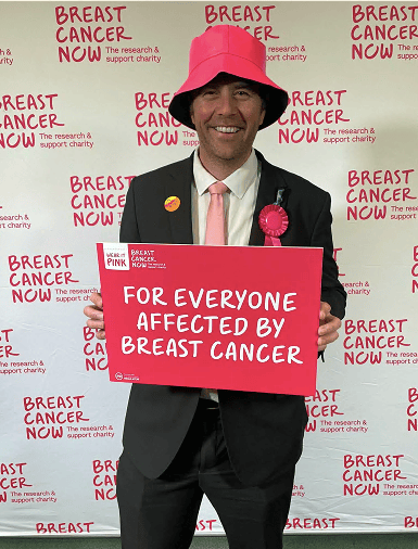 Scott at the breast cancer wear pink event