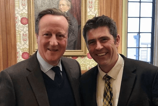 Scott Mann with a North Cornwall constituent Lord David Cameron