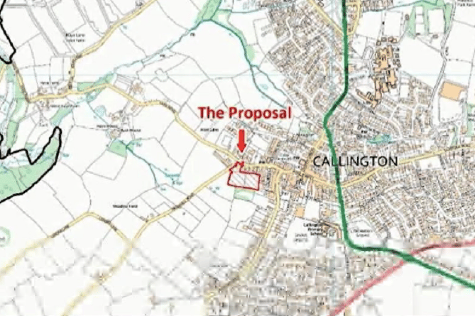 Where the houses would be built in Callington. 