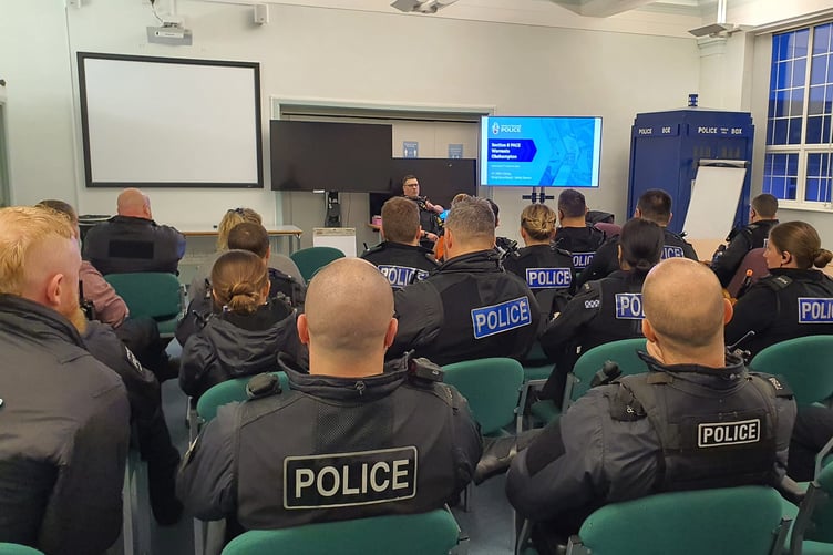 Okehampton police officers prior to the raids