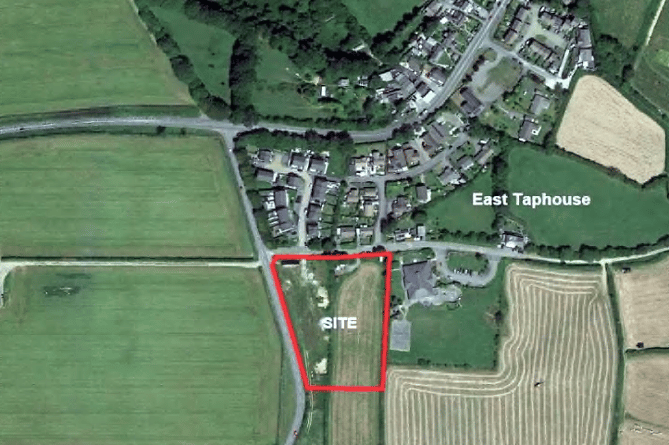 A map showing where the East Taphouse development would be built.