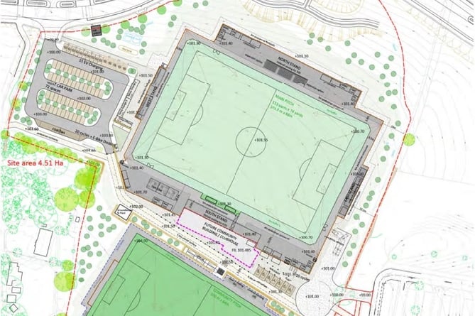 Plans for the two new pitches, including a 3,000-capacity FA-compliant football pitch, at the former Stadium for Cornwall site, which would now be known as Truro 
