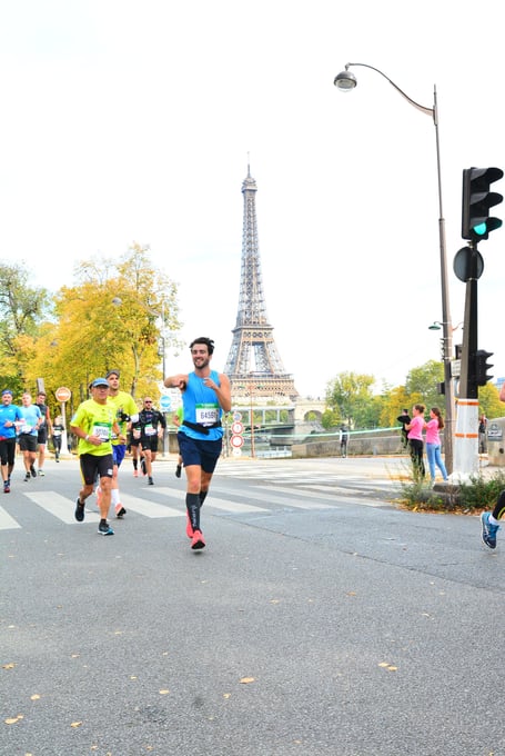 Elliot taking part in a previous marathon in Paris